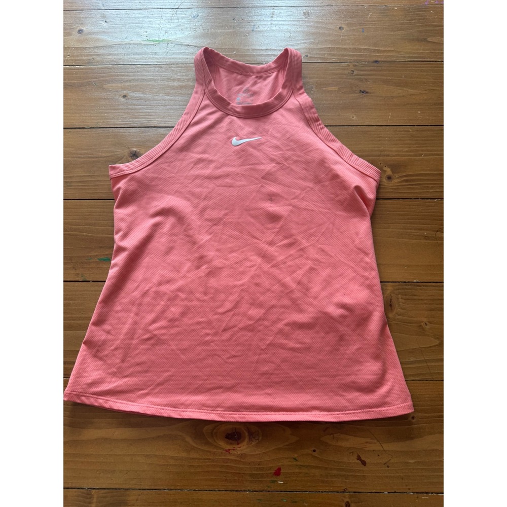Nike Court Dri-FIT Tennis Tank Top Womens Small Coral Pink Racerback 939314-606